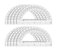 10 Pack Clear Protractor Set, 6 Inch Plastic Geometry Tools, 180 Degree Measurement for School, Classroom