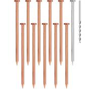 10 Pack Copper Nails for Killing Trees, 4" Copper Nails Stump Removal, Tree Stump Killing with Long SteelNail and Drill