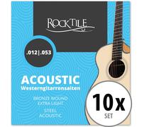 10 pack Cordes de Guitare Acoustique Classique Acier Ball End Light 012-053 Set