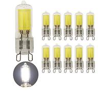 10 pack G9 3.5W Ampoules COB LED,6000K Blanc Froid 400lm Ampoule Équivalent Ampoule Incandescente de 40W, CRI est de 80, 360° Angle de Faisceau AC220-240V Non Réglable