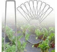 10 Pack Garden Stakes U Shape Steel Garden Stakes 150mm Multipurpose Lawn Securing Weed Fabric Garden Hose (15mm)