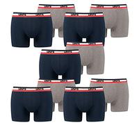 10-Pack Men's Levis SPRTSWR Logo Boxer Brief Boxer Shorts Underwear Pants, Farben:198 - Dress Blues, Größe Bekleidung:XL