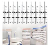 10 Pack Silver Aluminium Alloy Eyeglass Rods, Secure Lock Lunettes de soleil Support Organisateur rack pour magasin optique, décoration d'intérieur et rangement de cadre, support mural d'économie d'es
