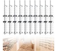 10 Pack Silver Aluminium Alloy Eyeglass Rods, Secure Lock Lunettes de soleil Support Organisateur rack pour magasin optique, décoration d'intérieur et rangement de cadre, support mural d'économie d'es