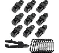 10 Pack Tarp Clamp Clips Set Heavy Duty Tarp Clips Instant Awning Clamp For Tents Tarp Caravan Garden Shade Cover, Black