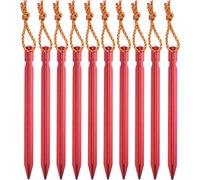 10 Pack Tent Pegs Aluminum Alloy Tent Pegs with Reflective Rope,Tent Pegs,Ideal for Camping and Outdoor,Candlesticks,Awnings,Tarps (Red)