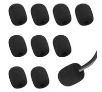 10 packs de coussinets en mousse pour micro de casque, protection en mousse pour micro, mini bonnettes en mousse à savon, protection en mousse noire, nouveaux cadeaux pour emploi (Noir)