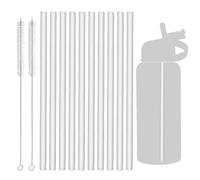 10 Pailles De Rechange Compatibles avec Les Tasses Stanley De 40 Oz Et 30 Oz Avec 2 Brosse De Nettoyage, Transparentes, Sans BPA, Set De Pailles De Rechange pour Les Verres À Boire Stanley's (24.7 Cm)