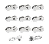 10 Paire Attache Rapide Chaîne, 10 Vitesse Chaine Velo Acier Argent, Maillons de Chaîne de Vélo Réutilisable VéLo Missing Link pour VTT Vélo Ville Route Démontage et Montag Facile