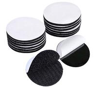 10 Paires 50MM Autocollantes Crochets et Boucles Rond Pastille Adhésif Collant Point Monnaies Arrière pour Travaux de Maison, Bricolage, Travaux Manuels, Mâle et Femelle, Blanc