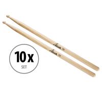 10 Paires de Baguettes de Batterie XDrum 5B Wood Tip (tête ronde en bois, longueur : env. 405 mm)