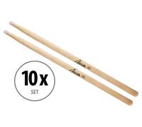 10 Paires 5B Baguettes de Bois Érable Pointe Nylon pour Batterie Tambour Battes