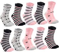 10 Paires Chaussettes mi-mollet Femme en Coton 39-42/35-38, Chaussettes Colorées et Douces pour Femmes et Filles avec Rayures et motifs