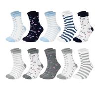 10 Paires de Chaussettes en Coton pour Femmes - Motifs Rayures, Pois, Amour, Fleurs et Plus - Multicolores - Parfaites pour Fitness et Marche - Idéales comme Cadeaux - Taille Unique(Couleur mixte 4)