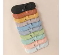 10 paires de chaussettes invisibles avec motifs d'expression, style girly. Idéal pour les vacances. SHEIN X Maryam AlamSHEIN X découvre des artistes indépendants, présente leurs créations sur nos vête