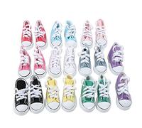 10 Paires de Chaussures de Poupée, 3 Pouces Couleurs Assorties Chaussures de Toile de Poupée pour Poupées de 60 Cm 1/3 BJD Poupées Chaussures Accessoires