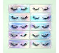 10 paires de faux cils naturels et moelleux, convenant pour un port quotidien, style dessin animé, indispensable pour les voyages, cils en bandes Fibre chimique