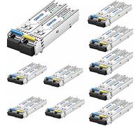 10 Paires de Module SFP BIDI 1,25 G,émetteur-récepteur WDM 1000Base-BIDI,Tx1310/Rx1550nm pour Cisco GLC-BX-U,Cisco GLC-BX-D,Ubiquiti,Mikrotik,D-Link,Supermicro,Netgear et Plus. (SMF,3km,DDM)