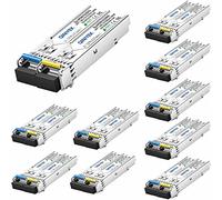 10 Paires de Module SFP BIDI 1,25 G,émetteur-récepteur WDM 1000Base-BIDI,Tx1310/Rx1550nm pour Cisco GLC-BX-20U,Cisco GLC-BX-20D,Ubiquiti,Mikrotik,D-Link,Supermicro,Netgear (SMF,20 km,DDM)