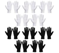 10 Paires Gants Coton Taille M Unique Hydratant Respirable Réutilisable | Gant Coton Gants En Cot-on Soins Peau Service Formel Contrôle Bijoux Protection Collections Usage Quotidien 5 Blancs 5 Noirs