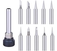 10 panne à souder 900 M-T en cuivre plaqué or - Pointes de fer à souder sans plomb - Kit de pointes de rechange avec manchon de soudure pour station de soudure Hakko Quick Aoyue Yihua Maplin ABF