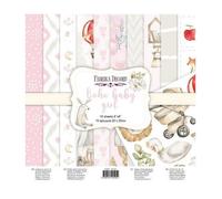 10 papiers scrapbooking 20 x 20 cm FABRIKA DECORU BOHO BABY GIRL.