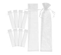 10 Paquet en Organza à Cordon Blancs pour Éventails et Loisirs Créatifs | Format Pratique pour Clés et Petites Pièces, Usage Quotidien ou Fêtes, Lot de Dix Pièces
