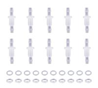 10 Paquets 3/32 Pouce Thru-Bulk Bulkhead Fittings Raccords de Tuyaux d'Arrosage en Plastique Raccords de Tuyau pour Aquarium Jardin Laboratoire