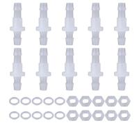 10 Paquets 6mm Thru-Bulk Bulkhead Fittings Raccords de Tuyaux d'Arrosage en Plastique Raccords de Tuyau pour Aquarium Jardin Laboratoire