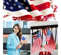 10 paquets de petits drapeaux américains mini drapeaux américains/drapeaux américains sur bâton, drapeaux à manivelle de différents pays de 5,5 x 8,3 pouces. Drapeaux américains portatifs pour l'extér