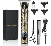 10 PARK Tondeuse Barbe Electrique Homme,Tondeuse à Cheveux Rasoir Barbe Écran à LED avec 3 Peignes et Chiffres et ciseaux