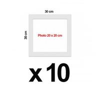 10 Passe-Partout - Blanc - 30x30cm - Photo 20x20cm - Pour Cadre - Encadrement