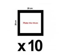 10 Passe-Partout - Noir - 20x20cm - Photo 14x14cm - Pour Cadre - Encadrement