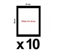10 x Passe-Partout Noir pour Photos 21 x 30 cm / A4 (13 x 18 cm)