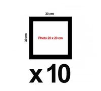 10 x Passe-Partout Noir pour Photos 30 x 30 cm (20 x 20 cm)
