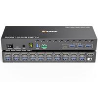 10 PC 8 PC HDMI KVM Switch 4K@60Hz EDID Analogique, 10 Port Commutateur KVM HDMI USB 3.0 pour 10 PC Partager 4 Périphériques USB et 1 Moniteur, Audio, RS232,Avec câble USB 10,Contrôleur de Bureauet