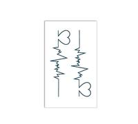 10 Pc De Motifs De Tatouage Ephemere De Battements De Coeur En Noir - Tatouage Ephemere Temporaire De La Peau