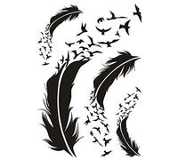 10 Pc Tatouage Ephemere D'Oiseau Plume Faux Tatouage