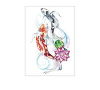 10 Pc Tatouage Ephemere Koi Tatouage Ephemere Koi Japonais Tatouage Ephemere Poisson Rouge Tatouage Ephemere Aquarelle À Coller Sur Faux Tatouage