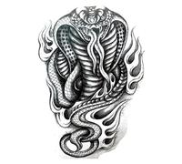 10 Pc Tatouage Ephemere Serpent Cobra - Faux Tatouage Ephemere Temporaire Corps Noir