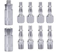 10 Pcs 1/4 "BSP Tuyau De Conduite D'air Compresseur Raccord Coupleur D'air et Kit Plug Couplings Connecteur Mâle Femelle