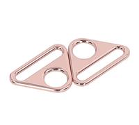 10 Pcs 38mm Ajusteur Triangle avec Barre Clip Pivotant Boucle Anneau Coulé Triangle Boucle Chaîne et Bandage Connecteur(Or rose)
