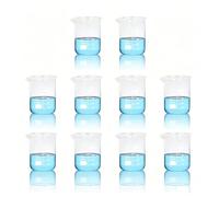 10 Pcs 50ml Ensemble de Bécher en Verre, avec Bec Verseur | Gradué avec Échelle Imprimée, Idéal pour Laboratoire, Enseignement, Expériences Industrielles, Cuisine Et Cosmétique