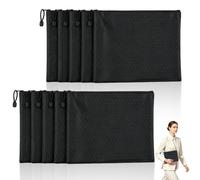 10 Pcs A5 Pochette Document Zippée,Sacs de Fichiers en Tissu Oxford,Pochette Zippée A5 Noire PVC,pour Produits de Beauté Articles de Bureau Des Magazines, Des Livres, Des Clés