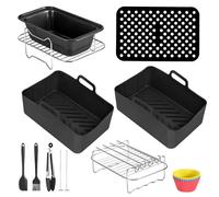 10 Pcs Accessoires Pour Friteuses à Air, Accessoires Pour Friteuse à Air Comprimé Pour Foodi Af400eu, Af300eu,Kit D'Accessoires