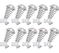 10 Pcs Aluminum Alloy Anchor Pegs With Spring Buckle Outdoor Camping Accessory Silver