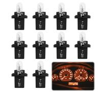 10 PCS Ampoule Tableau de Bord DC 12V 1,2W T5 Générique Compteur à Branchement Direct Lampe d'affichage de Commande Centrale Dash Light pour Voiture Moto Intérieur de Vitesse Instrument, Jaune Clair