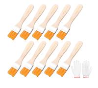 10 Pcs Artistes Artisanaux Peuls Peuls À Plat Ensemble Poignée En Bois Poils Doux Avec Gants Pour Clôture D'armoires Murales Et Bords Peignant Des Pinceaux Saupoudrer