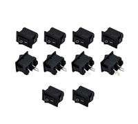 10 Pcs Auto Car Truck Boat Round Rocker 250V 3A 2-Pin ON/OFF Toggle SPST Switches Rocker Switch 10x15mm