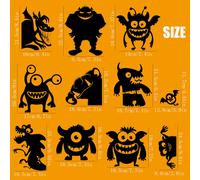 10 Pcs Autocollants De Fenêtre D'halloween, Autocollants De Fenêtre Décoratifs De Monstre Aux Gros Yeux Noirs D'halloween Autocollants De Fenêtre Réutilisables En Pvc Amovibles Diy Pour La Décoration